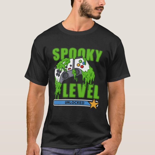 T-shirt Jeu de costume Halloween déverrouillé de niveau éf (Devant)