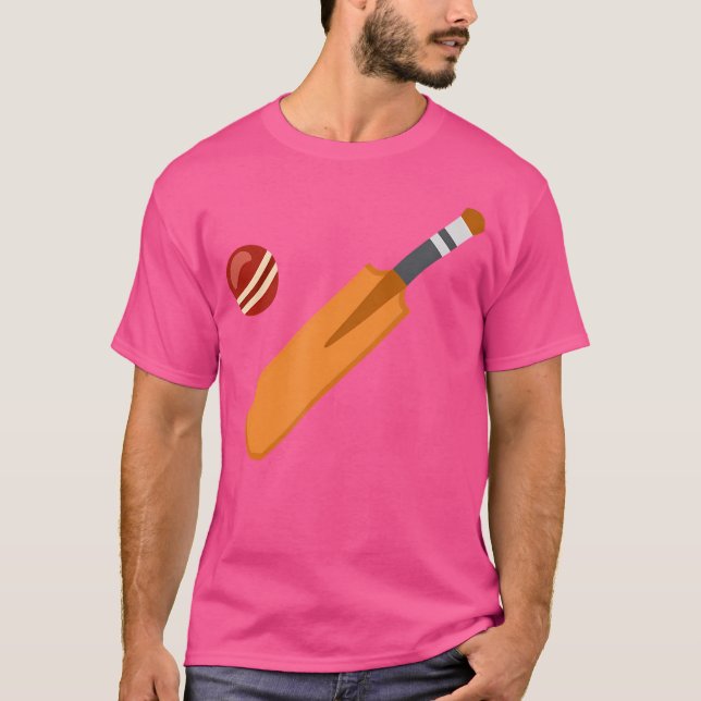 T-shirt Jeu De Cricket Bat Et Ball Cricket (Devant)