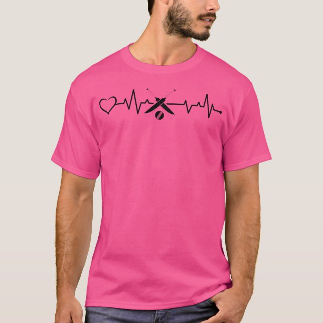 T-shirt Jeu de cricket Cricket Heartbeat Cricket (Devant)