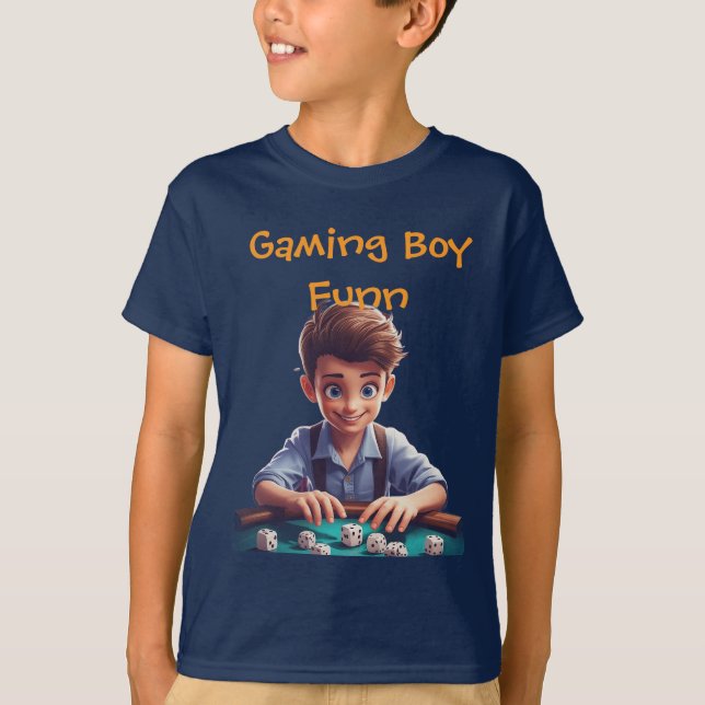 T-shirt Jeu de Dés Garçon – Graphisme de Style Casino , T- (Devant)
