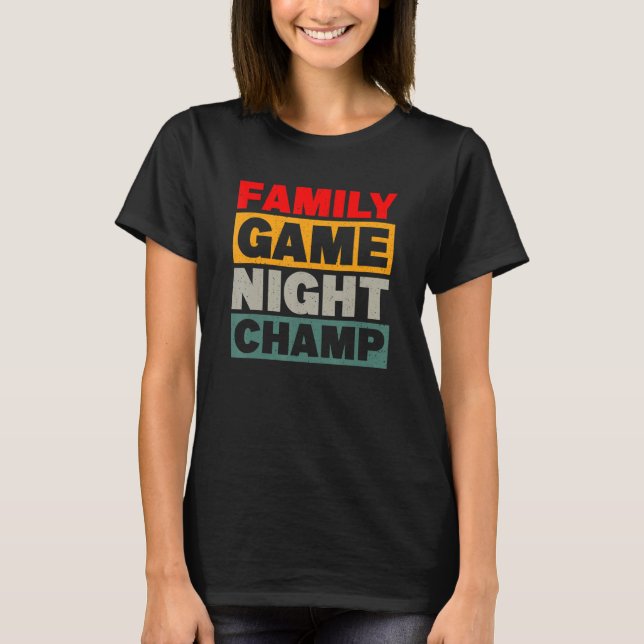 T-shirt Jeu de famille Night Champ Board Jeu Board Gamer O (Devant)