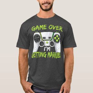 T-shirt Jeu de fête de Bachelor drôle Game Over Je me mari