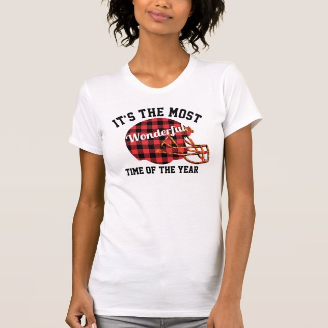 T-shirt Jeu de football de Noël Plaid (Devant)
