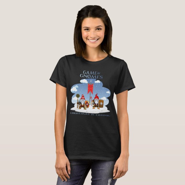 T-shirt Jeu De Gnomes Noël Arrive (Devant entier)