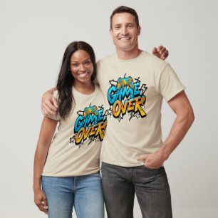 T-shirt Jeu de Graffiti Cool Manette Game Over Urbaine Jou