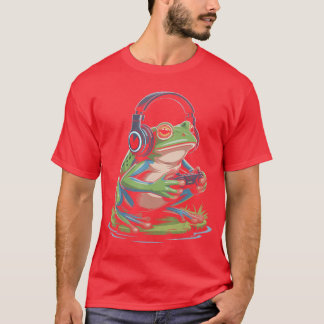 T-shirt Jeu de grenouille jouant à des jeux vidéo rétro