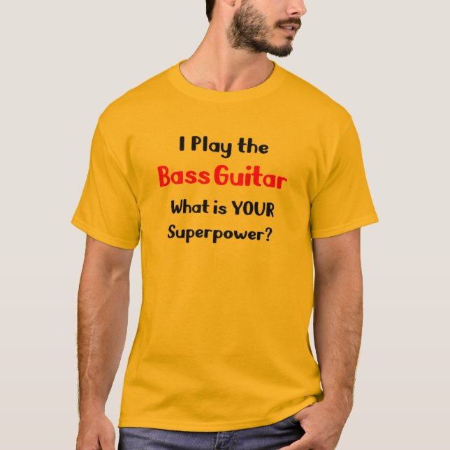T-shirt jeu de guitare basse (Devant)