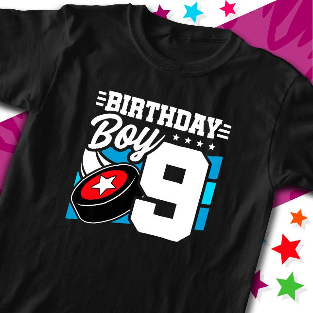 T-shirt Jeu de hockey de 9 ans Thème 9e anniversaire garço (Créateur téléchargé)