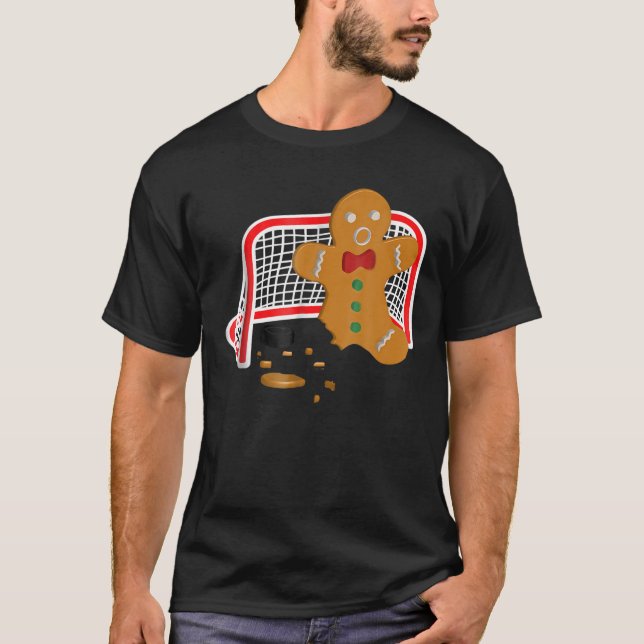 T-shirt Jeu de hockey Funky Noël Gingerbread Homme Objecti (Devant)
