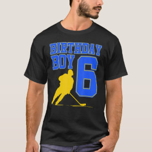 T-shirt Jeu de hockey sur glace 6e anniversaire Joueur spo