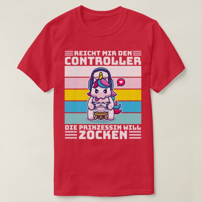 T-shirt Jeu de jeu vidéo jeu Unicorn Gamer (Design devant)