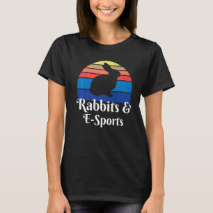 T-shirt Jeu De Joueur De Jeux De Rabbits Et E Sports