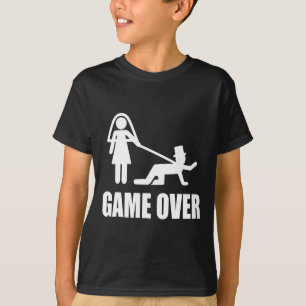 T-shirt Jeu de mariage drôle Game Over Mariage Blague Équi