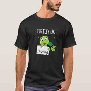 T-shirt Jeu de mots J'adore la plongée en scaphandre Tortu