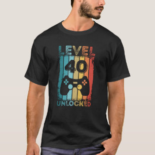 T-shirt Jeu de niveau 40 Déverrouillé 40e anniversaire Gam