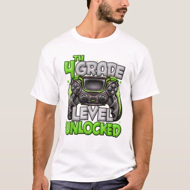 T-shirt Jeu de niveau 4e année activé (Devant)