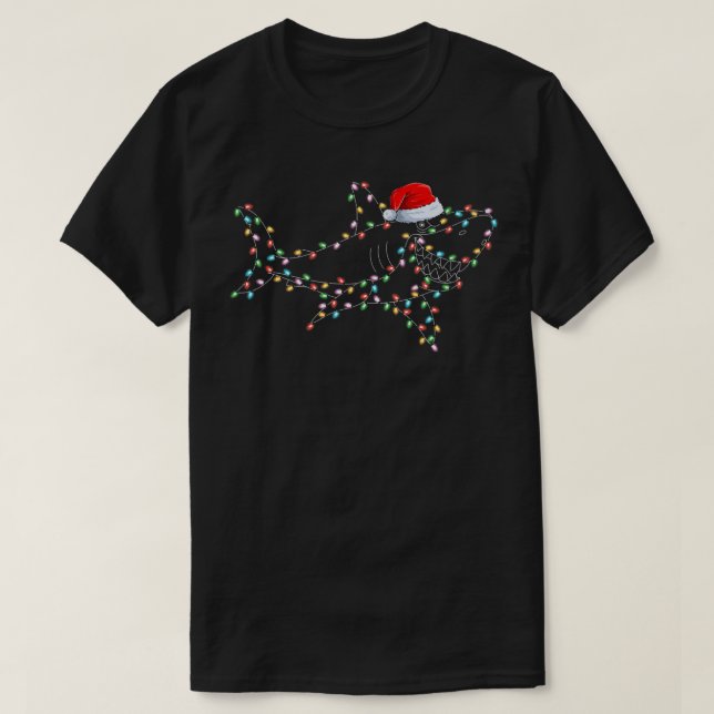 T-shirt Jeu de Noël de l'Amoureux des requins Noël Chapeau (Design devant)