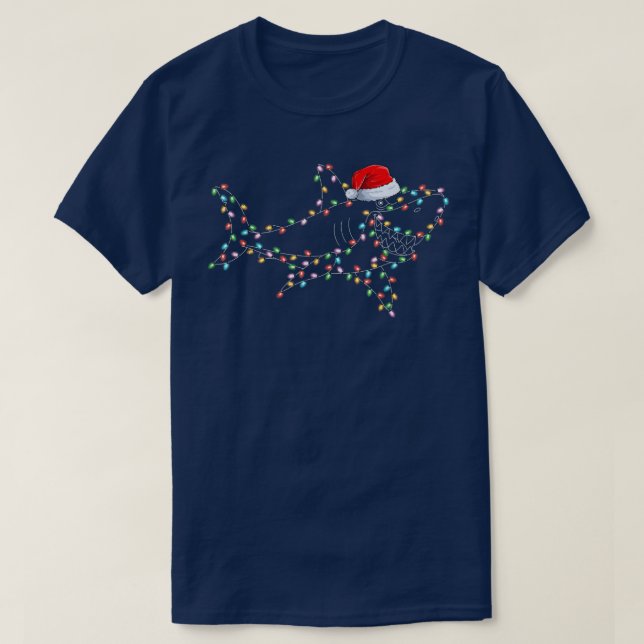 T-shirt Jeu de Noël de l'Amoureux des requins Noël Chapeau (Design devant)