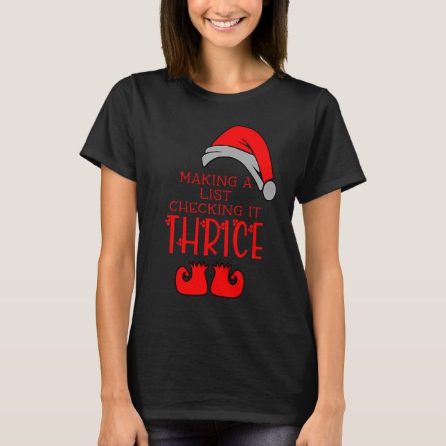 T-shirt Jeu de Noël de Noël de Thrice Santa Hat Graphi (Devant)