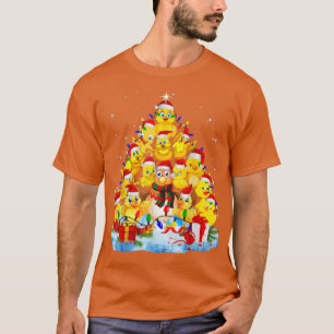 T-shirt Jeu de Noël de poulets Lumières Drôle Noël de poul