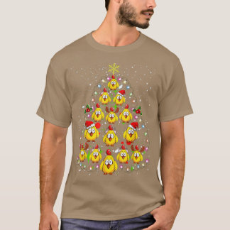T-shirt Jeu de Noël de poulets Lumières Drôle Noël de poul