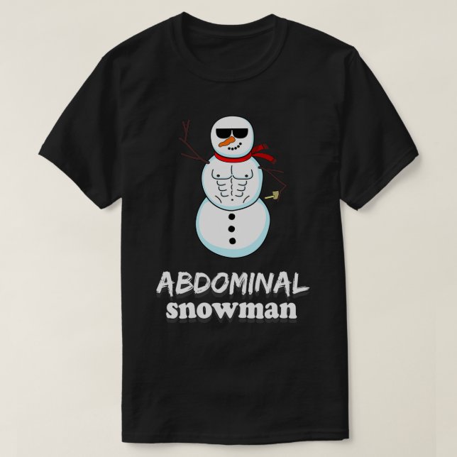 T-shirt Jeu de Noël de Snowman Abdominal drôle de plaisant (Design devant)