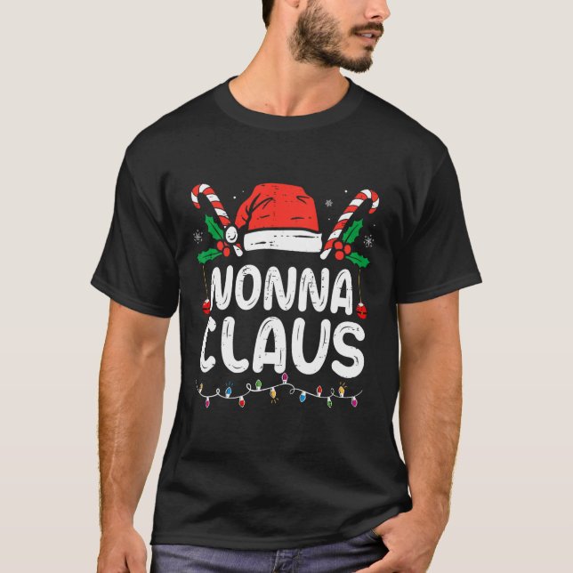 T-shirt Jeu de Noël en famille Jeu de Noël Lumières Nonna (Devant)
