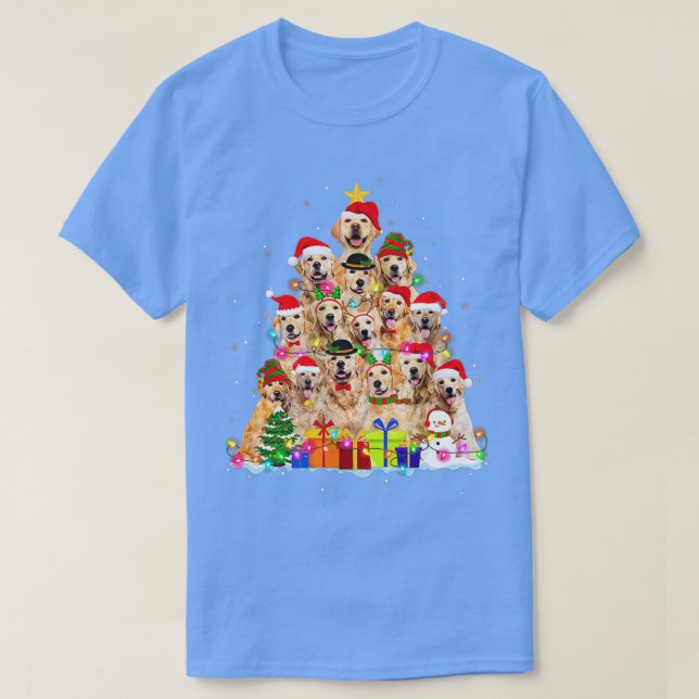 T-shirt Jeu de Noël Golden Retriever Tree Jeu de Noël D (Design devant)