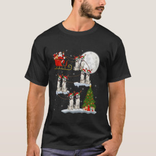 T-shirt Jeu de Noël Lumières amusant Père Noël équitation 