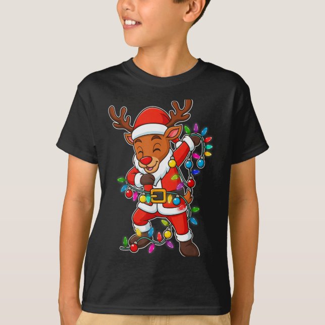 T-shirt Jeu de Noël Reindeder Lumières Père Noël Xmas pour (Devant)