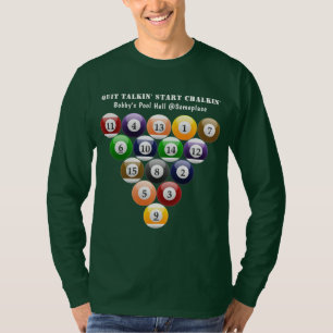 T-shirt Jeu de piscine des boules de billard de support de