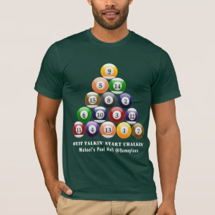 T-shirt Jeu de piscine des boules de billard de support de