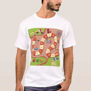 T-shirt Jeu de plateau de piste de course colorée pour enf