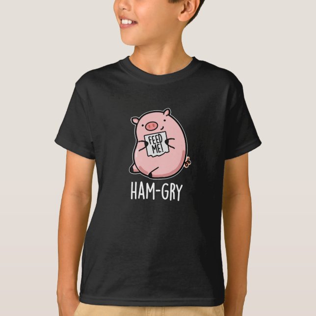T-shirt Jeu de porc animal amusant, affamé BG foncé (Devant)