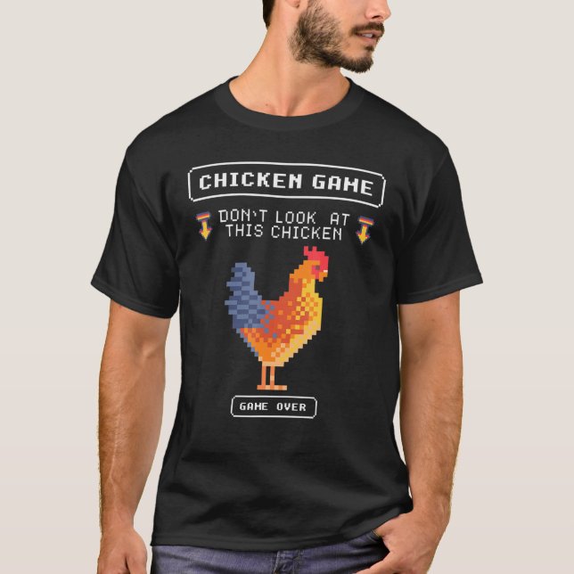 T-shirt Jeu De Poulet 8 Bits Retro Ne Regardez Pas Ce Poul (Devant)
