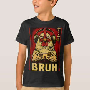 T-shirt Jeu de poulet Bruh drôle de manette de jeu vidéo G
