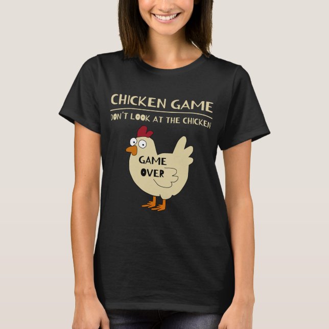 T-shirt Jeu de poulet drôle de poulet  (Devant)