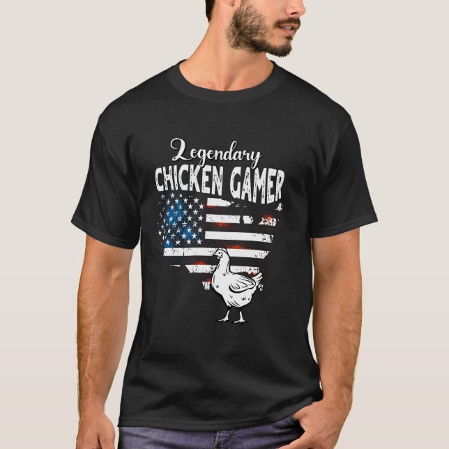 T-shirt Jeu de poulet du drapeau américain (Devant)