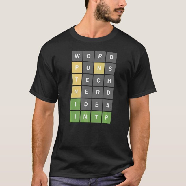T-shirt Jeu De Puzzle De Mots Nerdy Pour Les Versions De M (Devant)