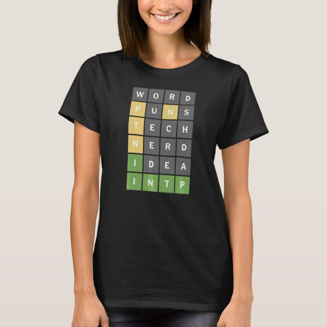 T-shirt Jeu De Puzzle De Mots Nerdy Pour Les Versions De M (Devant)