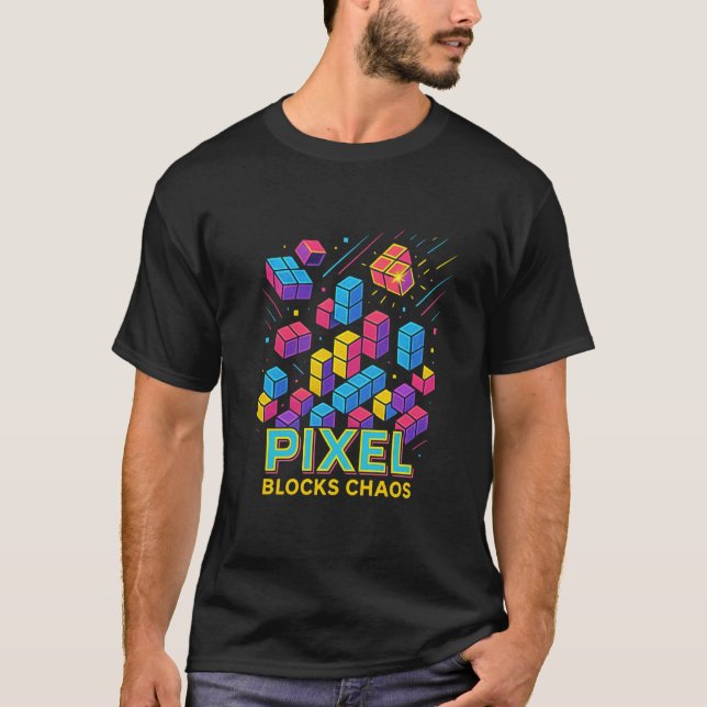 T-shirt Jeu de puzzle rétro abstrait (Devant)