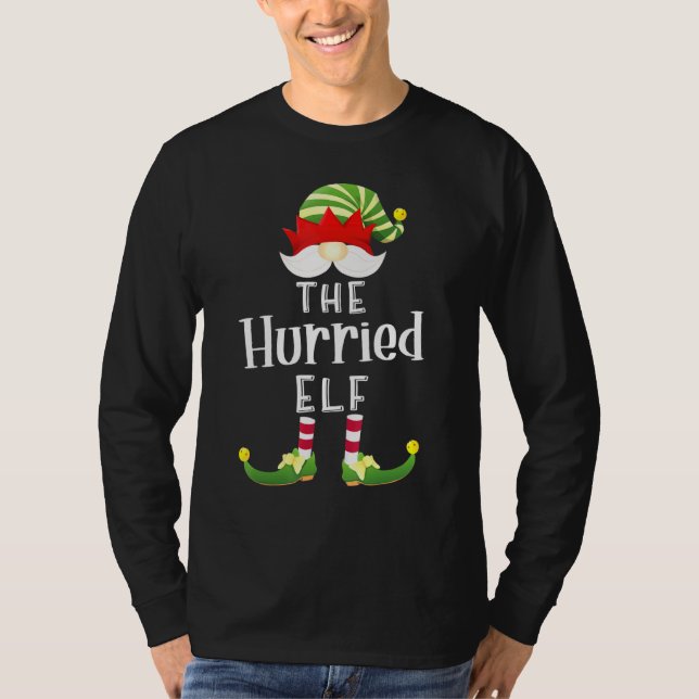 T-shirt Jeu de pyjama de Noël du groupe Elf Hurry (Devant)