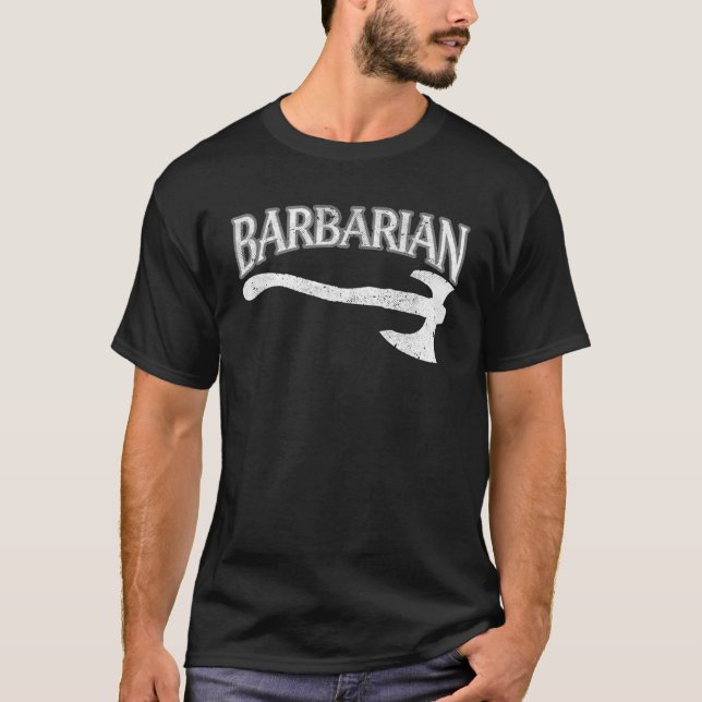T-shirt Jeu de rôle Jeu de rôle MMO barbare Classe Vide (Devant)