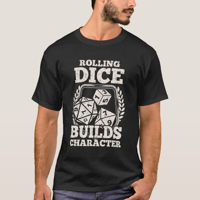 T-shirt Jeu de rôle Jeu de table Jeu de pouce Rolling Dice (Devant)