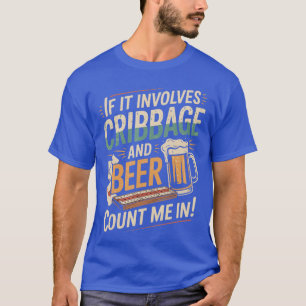 T-shirt Jeu de société de jeu de cartes Cribbage et Beer S