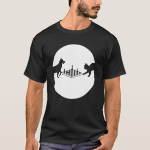 T-shirt Jeu de société de jeu d'échecs Chien d'échecs cont