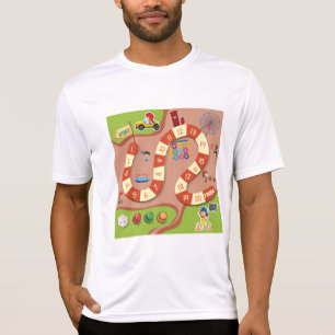 T-shirt Jeu de société de piste de course colorée pour enf