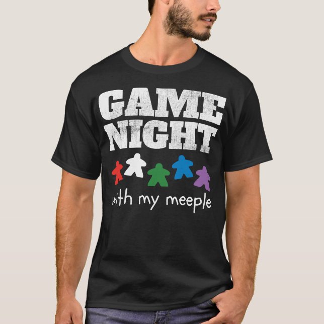 T-shirt Jeu de société Nuit Famille Amis Fagged Scoop Shir (Devant)