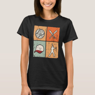 T-shirt Jeu de softball Vintage du joueur de baseball