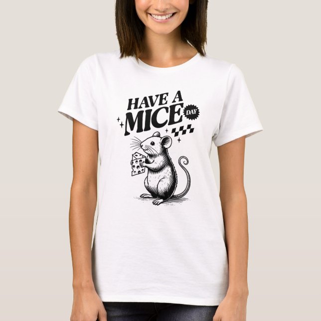 T-shirt Jeu de souris mignon (Devant)